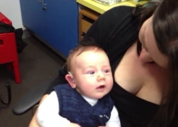 babies seeing or hearing their parents