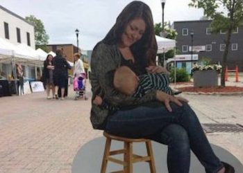 Life Size Cut Outs Used To Normalise Breastfeeding