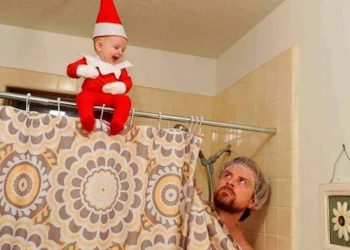 Dad Turns Baby Into Real Life Elf On The Shelf