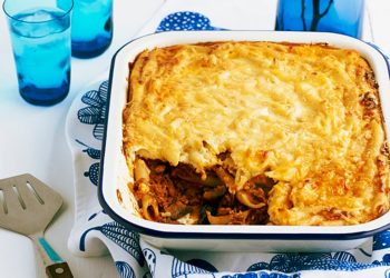GREEK LAMB AND EGGPLANT PASTA BAKE