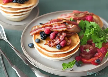 Berry and bacon pancakes